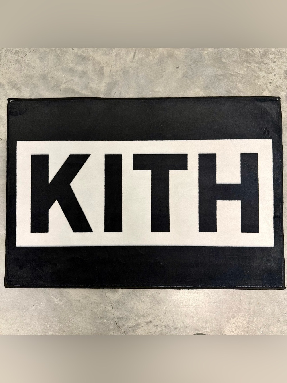 Black White Box Logo Soft Fuzzy Rug 32x22 Room Decor